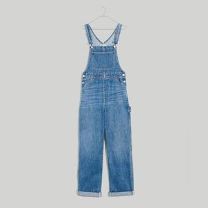 Madewell denim Oversized Carpenter Overalls in Ivywood Wash